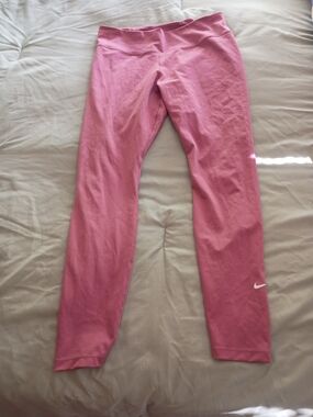 Nike Pink Womens Athletic Leggings with White Swoosh
